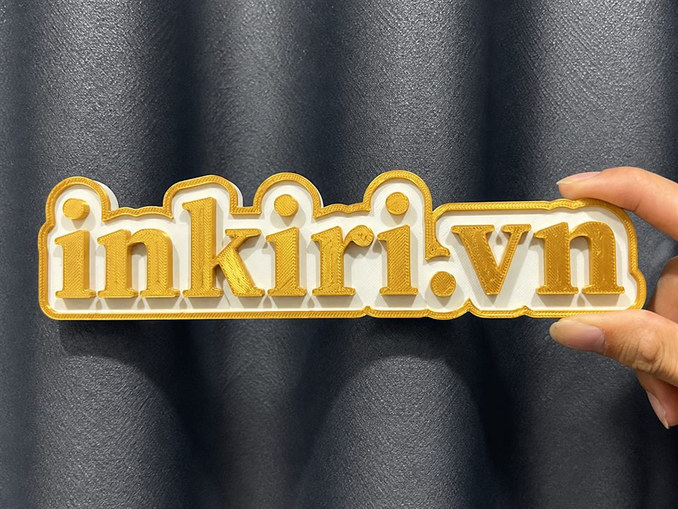 Bảng tên inkiri.vn được tạo từ tool làm bảng tên 3D